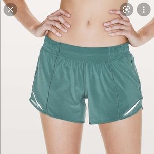 Lululemon green smoke hotty hot shorts